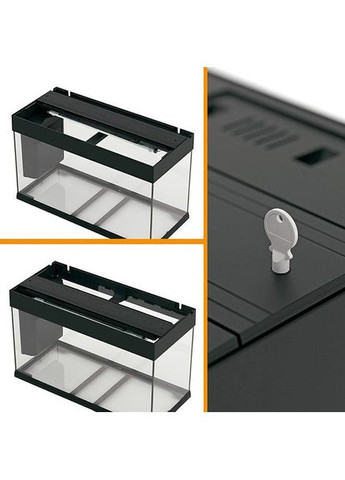 Скляний акваріум зі світлодіодною лампою на 125 літрів Dubai 80 LED (Ферпласт Дубай 80 леД) Чорний Ferplast (297512262)