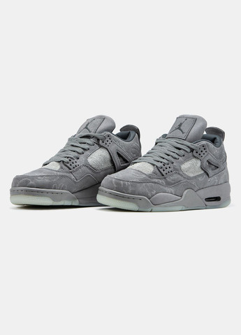 Кроссовки женские и мужские Nike Jordan 4 Retro Kaws Grey | Найк Джордан 4 Ретро серые No Brand серые демисезоны (332213975)
