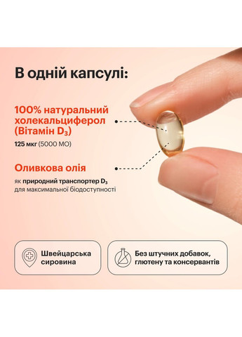 Вітамін D3 5000 IU Ultra 60 капсул Perla Helsa (370676958)
