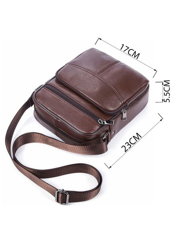 Шкіряна сумка крос боді чоловіча месенджер через плече коричнева 14705 Vintage (329197648)