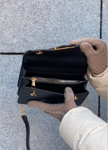 Жіноча сумка крос-боді через плече з пташками чорна No Brand (284238110)