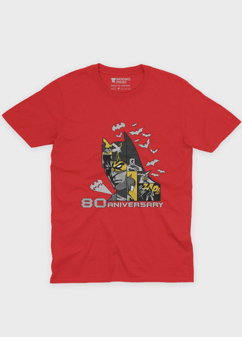 Красная демисезонная футболка для девочки с принтом супергероя - бэтмен (ts001-1-sre-006-003-035-g) Modno