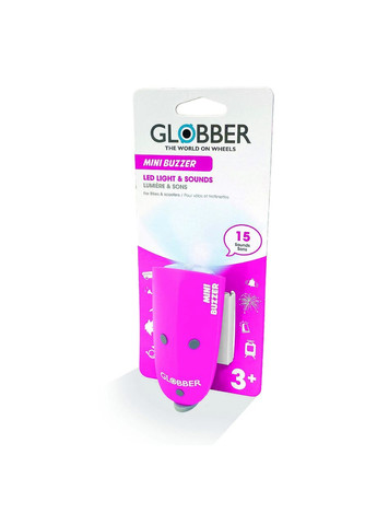 Сигнал для самоката звуковий та світловий Mini Buzzer рожевий (530-110) Globber (315402928)