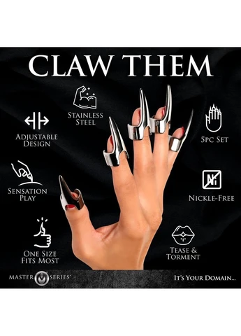 Набір кілець із кігтями Five-Piece Sensation Claw Rings — Silver Master Series (383103207)