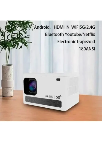 Розумний проектор 4K, 4 ядра, X6 Android 10, Wi-Fi, 2K відео, Full HD 1080P, міні-проектор для домашнього кінотеатру Hengda (372113915)
