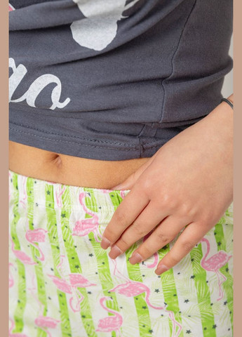 Сіро-зелена піжама жіноча з принтом Ager 243R15897