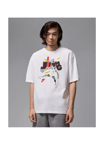 Біла футболка чоловіча brand jam 85 ss crew white Air Jordan