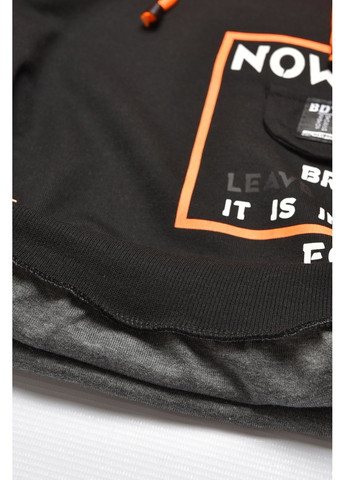 Кофта дитяча для хлопчика чорного кольору з принтом Let's Shop (365310312)