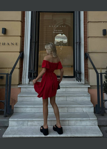 Красное повседневный, вечернее платье Україна однотонное