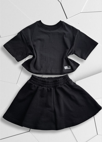 Чорна літня костюм дитячий littlejoys шорти та футболка оверсайз чорний No Brand Joys