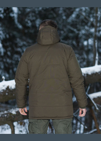 Комплект тактичний (Куртка парка зимова Ісландія хакі-Кофта флісова хакі-Штани карго теплі Alpha хакі) BEZET