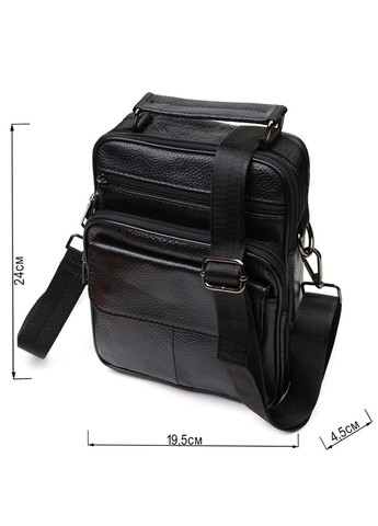 Кожаная сумка кросс боди мужская через плечо черная 21953 Vintage (329196647)