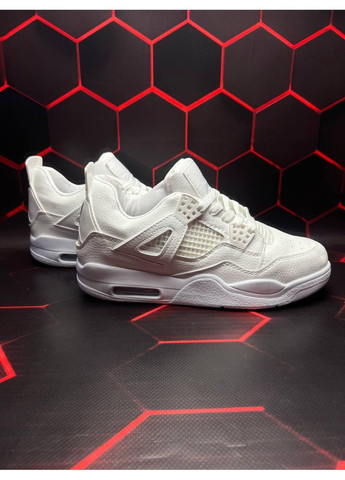 КРОСІВКИ ЖІНОЧІ NIKE AIR JORDAN RETRO 4 FULL WHITE V2 НАЙК АІР ДЖОРДАН No Brand білі демісезони (369391469)