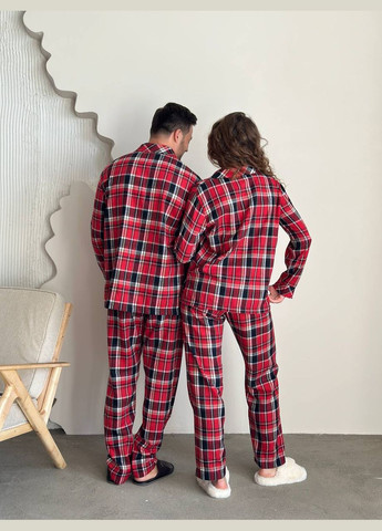 Червона всесезон стильний домашній костюм-піжамка сорочка + брюки Vakko