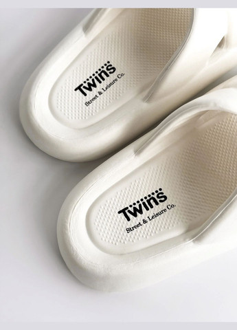 Белые женские шлепанцы летние белые для улицы, пляжа и дома (шлепанцы женские, шлепки женские) Twins