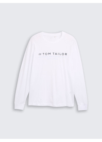 Белый демисезонный лонгслив Tom Tailor
