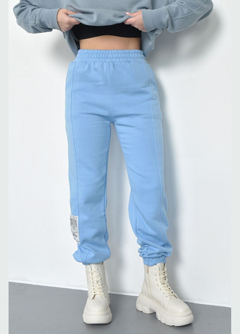 Спортивні штани жіночі на флісі блакитного кольору Let's Shop (285779388)