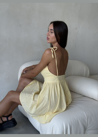 Желтое повседневный, кэжуал платье No Brand однотонное