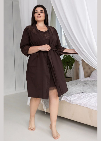 Женский хлопковый халат Хш1002 Шоколад MiaNaGreen (293942440)