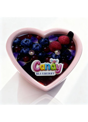 Массажная свеча с ароматом черники Blueberry в форме сердца, 70 мл Candy (369660670)