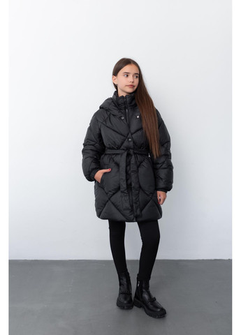 Комбінована зимня куртка маріам чорний Cvetkov Мариам