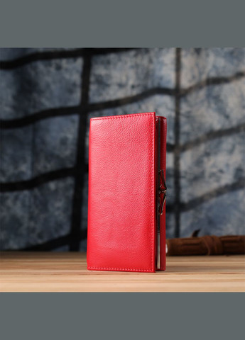 Яркий женский кошелек на магнитах из натуральной кожи 23114 Красный st leather (331907266)
