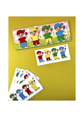 Дерев'яний пазл-сортер "Хлопчики з пончиками" Ubumblebees (ПСФ100) PSF100, 12 деталей та 12 карток No Brand (330600989)