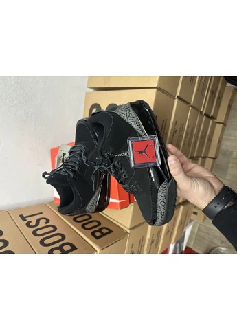 Черные летние кроссовки nike air jordan 3 black найк аир джордан No Brand