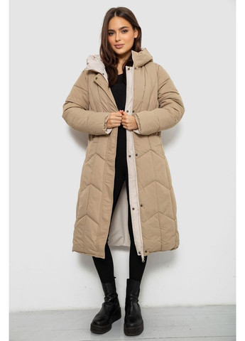 Бежева зимня куртка жіноча двостороння зимова Ager 244R24115