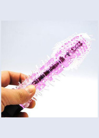 Двойной вибратор с шипами вагинально-анальный с лубрикантом банановым для женщин Голубой No Brand (340914541)