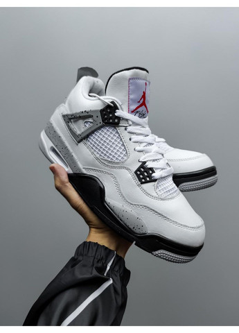 Черные зимние кроссовки мужские nike air jordan 4 triple white black fur найк аир джордан No Brand