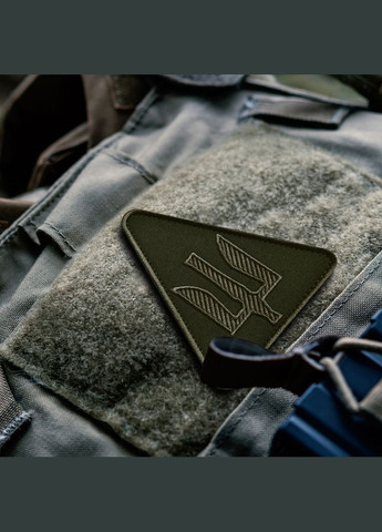 Набір шевронів 2 шт. на липучці авіаційних війська України Тризуб польовий хакі 9 х 8 см вишитий патч нашивка IDEIA (347599616)