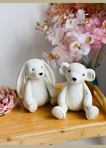 Декоративная статуэтка Зайка, 16см, цвет - состаренный белый No Brand (302579344)