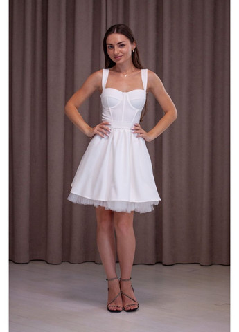 Белое коктейльное платье а-силуэт ODDI однотонное