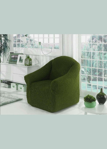 Чохол-накидка без оборки натяжний на крісло concordia комплект 2 шт. (жатка) Зелений Venera (272158190)