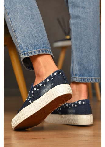 Синие мокасины женские джинсовые синего цвета Let's Shop