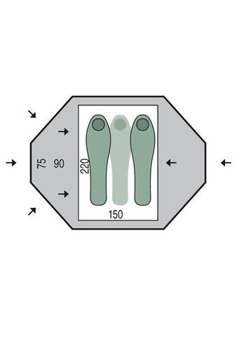 Палатка двухместная Taifun 2 Green (PNG 134.2) Pinguin (322200482)