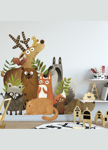 Вінілова наклейка на стіну Звірі на відпочинку Be Happy Day (лист 60 х 90 см) Б353 No Brand (302242992)