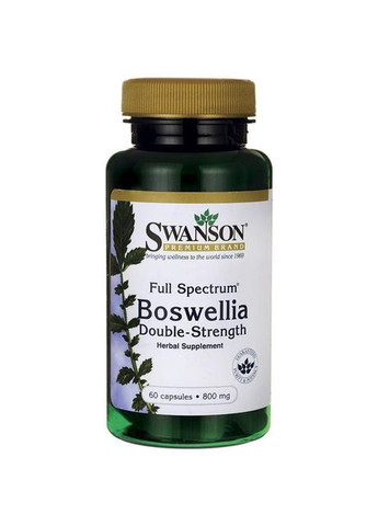 Босвеллия усилена, Boswellia - Double Strength, 800 мг, 60 капсул Swanson (366733796)