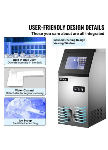 Льодогенератор 30кг льоду / 24 години, бак 11 кг Vevor (361932250)