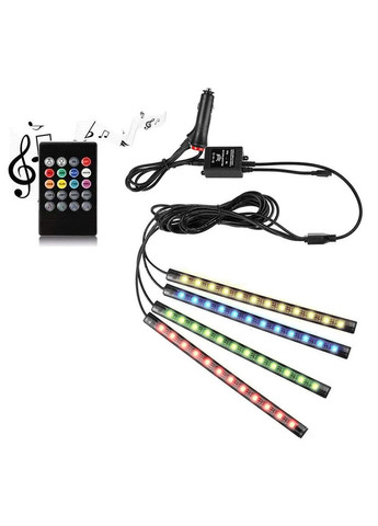 RGB Подсветка в салон авто с микрофоном реагирует на музыку с пультом UFT LS4 (291878861)