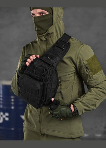 Тактична сумка B14 через плече військова сумка слінг чорна No Brand (326487525)