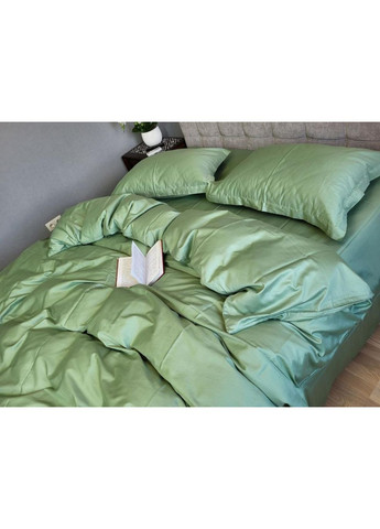 Постельное белье с резинкой Зеленый, сатин PREMIUM Полуторный размер, наволочки 70/70 No Brand (364220447)