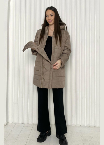 Коричневая куртка для беременных с утеплителем termoloft шоколадная Dianora