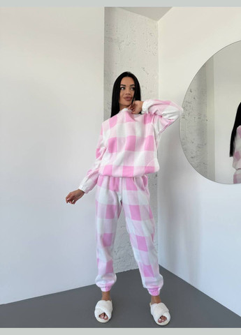 Рожева зимня піжама жіноча кофта + брюки No Brand