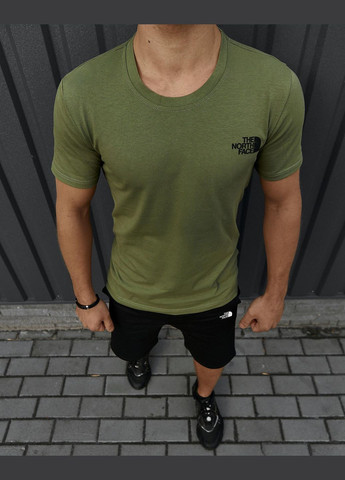 Хаки (оливковая) базовая футболка с лого⚡️ Luna