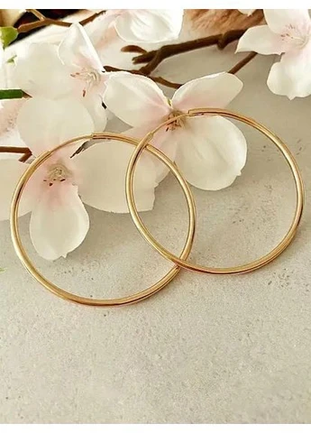 Позолоченные Серьги-Кольца д.5см, Позолота No Brand (395971782)