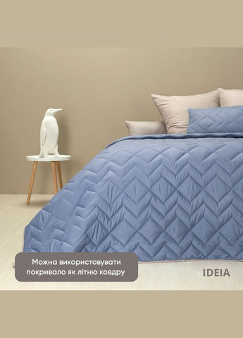 Покрывало 220х240 см стеганая двухсторонняя качественная стежка микрофибра на кровать, диван, джинс беж IDEIA (334726852)