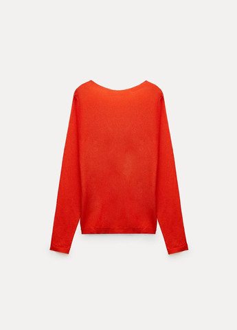 Оранжевый демисезонный свитер Zara