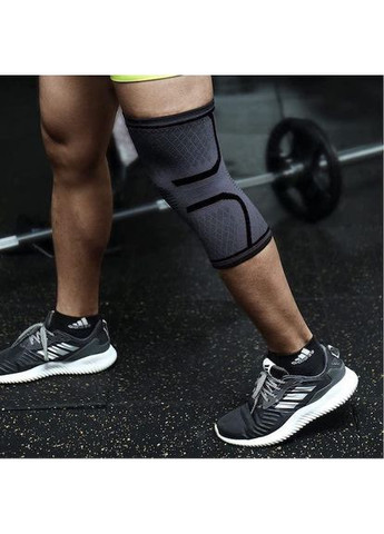 Компресійний захисний наколінник, пов'язка на колінний суглоб «Sport Heavy» 1 шт (чорно-сірий) AOLIKES (366874307)